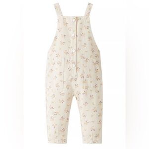 Zara Kids Floral Print Twill Overalls 18-24 mos